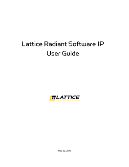 Lattice Radiant Software IP User Guide