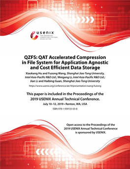 QZFS: QAT Accelerated Compression in File System for Application