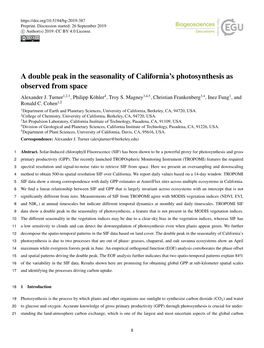 A Double Peak in the Seasonality of California's