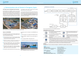 5. Demonstration Site at Clariant in Tarragona, Spain Water for Reuse