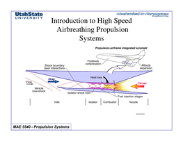 Introduction to High Speed Airbreathing Propulsion Systems