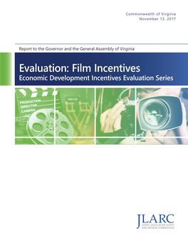 Evaluation: Film Incentives Economic Development Incentives Evaluation Series