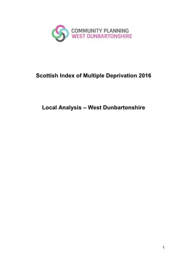 Scottish Index of Multiple Deprivation 2016 Local Analysis