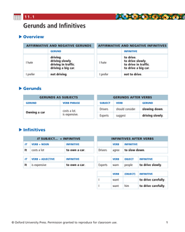 Gerunds and Infinitives