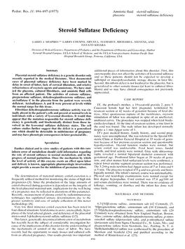 Steroid Sulfatase Deficiency