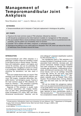 Management of Temporomandibular Joint Ankylosis