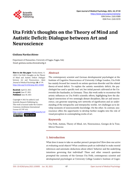 Uta Frith's Thoughts on the Theory of Mind and Autistic Deficit