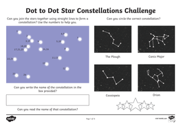 Dot to Dot Star Constellations Challenge