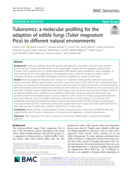 (Tuber Magnatum Pico) to Different Natural Environments