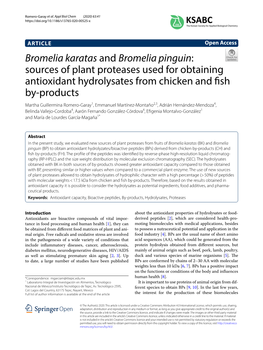 Bromelia Karatas and Bromelia Pinguin: Sources of Plant Proteases