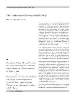 The Confluence of Poverty and Disability