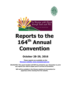 Reports to 164Th Convention