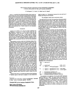 The Climate Induced Variation of the Continental Biosphere a Model