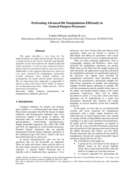 Performing Advanced Bit Manipulations Efficiently in General-Purpose Processors