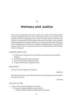 Holiness and Justice