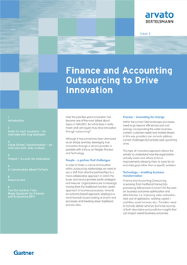 Finance and Accounting Outsourcing to Drive Innovation