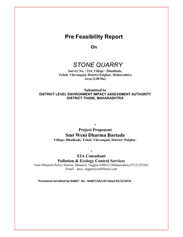 STONE QUARRY Survey No