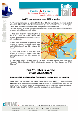 Bus ZTL Rates in Venice (From 28.02.2007)