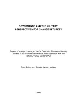 Governance and the Military: Perspectives for Change in Turkey