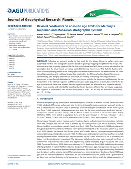 Revised Constraints on Absolute Age Limits for Mercury's Kuiperian And