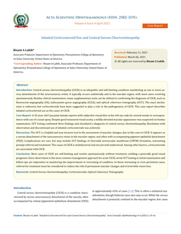 Inhaled Corticosteroid Use and Central Serous Chorioretinopathy