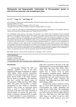 Phylogenetic and Biogeographic Relationships of Chroogomphus Species As Inferred from Molecular and Morphological Data