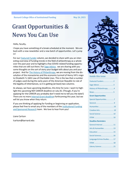 Grant Opportunities & News You Can