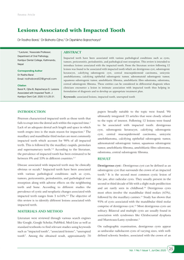 Lesions Associated with Impacted Tooth