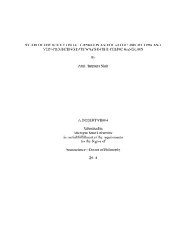 Study of the Whole Celiac Ganglion and of Artery-Projecting and Vein-Projecting Pathways in the Celiac Ganglion