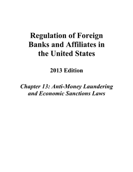 Regulation of Foreign Banks and Affiliates in the United States