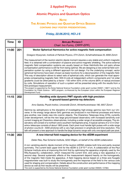 2 Applied Physics + Atomic Physics and Quantum Optics