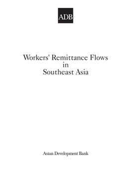 Workers' Remittance Flows in Southeast Asia