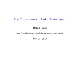 The Cross-Linguistic Linked Data Project