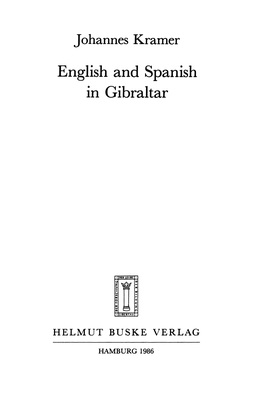 English and Spanish in Gibraltar. Leseprobe