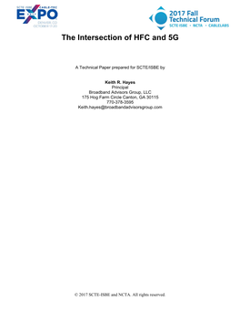 The Intersection of HFC and 5G