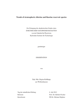 Trends of Stratospheric Chlorine and Fluorine Reservoir Species