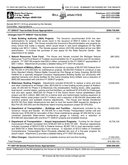 Fy 2007-08 Capital Outlay Budget Sb