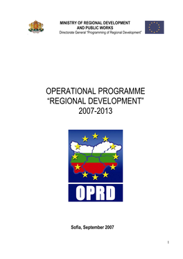 Operational Programme “Regional Development” 2007-2013