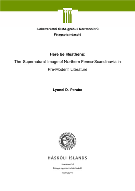 Here Be Heathens: the Supernatural Image of Northern Fenno-Scandinavia in Pre-Modern Literature