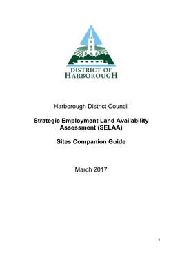 Harborough District Council Strategic Employment Land Availability