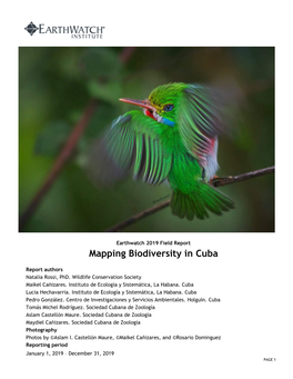 Mapping Biodiversity in Cuba