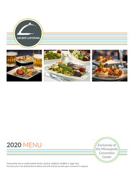 2020 MENU Exclusively at the Minneapolis Convention Center