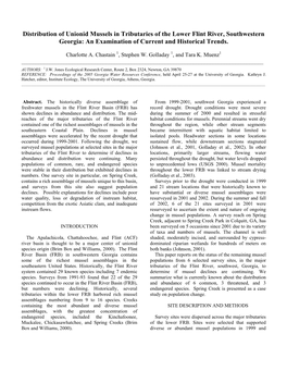 Historic and Current Unionid Mussel Distribution in Tributaries