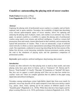 Coach2vec: Autoencoding the Playing Style of Soccer Coaches