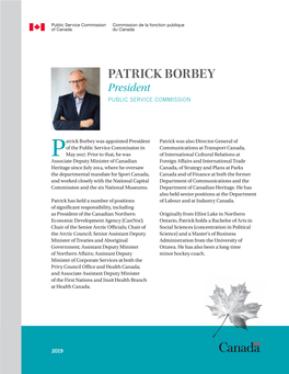 PATRICK BORBEY President PUBLIC SERVICE COMMISSION