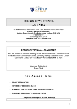 Ludlow Town Council a G E N