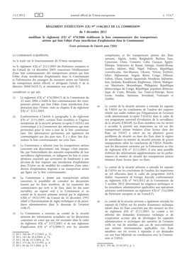 (UE) No 1146/2012 De La Commission Du 3 Décembre 2012 Modifiant Le Règlement