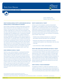 Fatty Liver Disease ® Gastroenterology Department