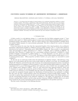 Counting Salem Numbers of Arithmetic Hyperbolic 3-Orbifolds