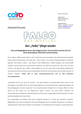 FALCO – Das Musical“ Seine Weltpremiere